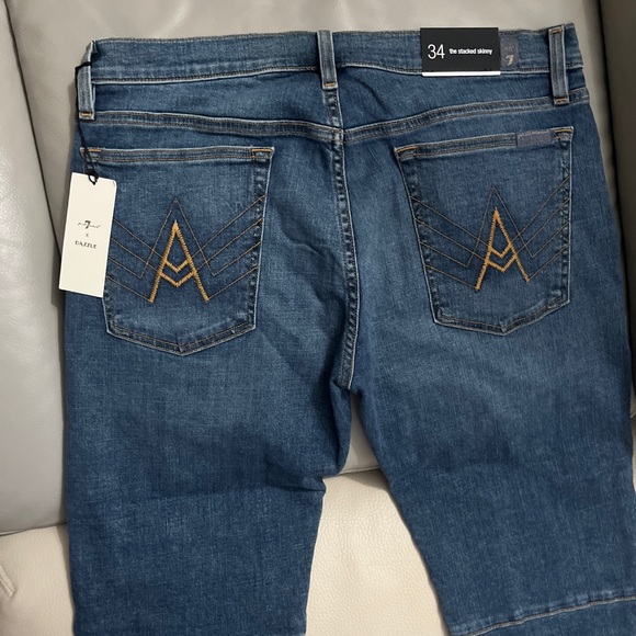 NWT - 7 For All Mankind x Dazzle Men’s the Stacked Skinny Jeans - Size 34 - Picture 8 of 11